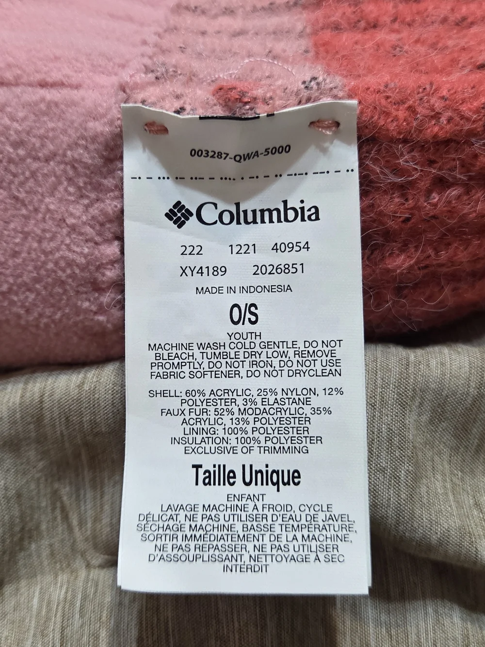Columbia Kids Two-Tone Pink Beanie